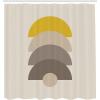 Ambesonne Mid Century Modern Boho Shower Curtain, Simple Semicircle Pattern with Neutral Colors Print, Cloth Fabric Bathroom Decor Set with Hooks, 69″ W x 84″ L, Ivory Mustard Pale Taupe