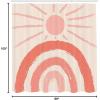Ambesonne Mid Century Modern Boho Shower Curtain, Sunny Day in Neutral Colors Rainbow Stripes and Sun Art, Cloth Fabric Bathroom Decor Set with Hooks, 69″ W x 105″ L, Coral Blush Eggshell