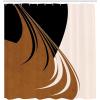 Ambesonne Mid Century Modern Boho Shower Curtain, Tricolor Designed Minimalist Tribal Look Stripes Art, Cloth Fabric Bathroom Decor Set with Hooks, 69″ W x 105″ L, Cinnamon Charcoal Grey