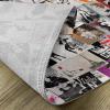 Ambesonne New York Place Mats Set of 4, NYC Exquisite Skyline Manhattan Old Neighborhood Tourist Country Print, Washable Fabric Placemats for Dining Table, Standard Size, Purple and Yellow(White Black Red)