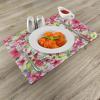 Ambesonne New York Place Mats Set of 4, NYC Exquisite Skyline Manhattan Old Neighborhood Tourist Country Print, Washable Fabric Placemats for Dining Table, Standard Size, Purple and Yellow(Green and Pink)
