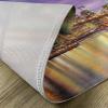 Ambesonne New York Place Mats Set of 4, NYC Exquisite Skyline Manhattan Old Neighborhood Tourist Country Print, Washable Fabric Placemats for Dining Table, Standard Size, Purple and Yellow(Purple Yellow)