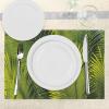 Ambesonne New York Place Mats Set of 4, NYC Exquisite Skyline Manhattan Old Neighborhood Tourist Country Print, Washable Fabric Placemats for Dining Table, Standard Size, Purple and Yellow(Fern Green)