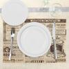 Ambesonne Paris Place Mats Set of 4, Vintage Old Historic Newspaper Journal French Paper Lettering Art Design, Washable Fabric Placemats for Dining Table, Standard Size, Brown Caramel