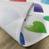 Ambesonne Valentine Place Mats Set of 4, Rainbow Colored Heart Shapes in Watercolors Hand Drawn Romantic Illustration, Washable Fabric Placemats for Dining Table, Standard Size, Pastel Red