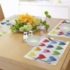 Ambesonne Valentine Place Mats Set of 4, Rainbow Colored Heart Shapes in Watercolors Hand Drawn Romantic Illustration, Washable Fabric Placemats for Dining Table, Standard Size, Pastel Red