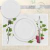 Ambesonne Vineyard Place Mats Set of 4, Curved Ivy Branch Deciduous Woody Wines Clusters Cabernet Theme Print, Washable Fabric Placemats for Dining Table, Standard Size, Green Purple