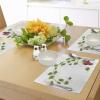 Ambesonne Vineyard Place Mats Set of 4, Curved Ivy Branch Deciduous Woody Wines Clusters Cabernet Theme Print, Washable Fabric Placemats for Dining Table, Standard Size, Green Purple