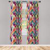 Ambesonne Abstract Window Curtains, Bauhaus Style Pattern of Geometric Shapes as Colorful Diagonal Tiles Modern Print, Lightweight Decorative 2-Panel Set & Rod Pocket, Pair of – 28″ x 95″, Magenta