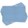 Ambesonne Checkered Place Mats Set of 4, Monochrome Gingham Checks Classical Country Culture Old Fashioned Grid Design, Washable Fabric Placemats for Dining Table, Standard Size, Blue White