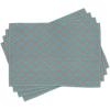 Ambesonne Damask Place Mats Set of 4, Venetian Style Damask Swirled Lines and Blossoms Italian Flourish, Washable Fabric Placemats for Dining Table, Standard Size, Cocoa Sky Blue Yellow(Cocoa Sky Blue Yellow)