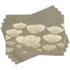 Ambesonne Floral Place Mats Set of 4, Pastel Beige Toned Flower Blooms Floret Buds Essence Nature Themed Illustration, Washable Fabric Placemats for Dining Table, Standard Size, Taupe