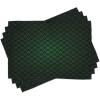Ambesonne Forest Green Place Mats Set of 4, Abstract Geometric Shape on Dark Background Futuristic Grid Checkered Pattern, Washable Fabric Placemats for Dining Table, Standard Size, Black Green