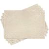 Ambesonne Ivory Place Mats Set of 4, Classic Victorian Style Monochrome Damask Background with Swirl Floral Effects Print, Washable Fabric Placemats for Dining Table, Standard Size, Cream