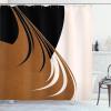 Ambesonne Mid Century Modern Boho Shower Curtain, Tricolor Designed Minimalist Tribal Look Stripes Art, Cloth Fabric Bathroom Decor Set with Hooks, 69″ W x 70″ L, Cinnamon Charcoal Grey