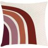 Ambesonne Mid Century Modern Boho Throw Pillow Cushion Cover, Dreamy Abstract Design of Warm Stripes with Polka Dots, Decorative Square Accent Pillow Case, 18″ X 18″, Mauve Taupe Cinnamon