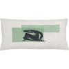 Ambesonne Mid Century Modern Boho Throw Pillow Cushion Cover, Minimalist Lady Silhouette on Watercolor Rectangles, Decorative Rectangle Accent Pillow Case, 36″ X 16″, Green and Dark Blue Grey