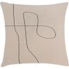 Ambesonne Mid Century Modern Boho Throw Pillow Cushion Cover, Minimalist Themed Scribble Style Stripe on Nude Tone, Decorative Square Accent Pillow Case, 20″ X 20″, Pale Sepia Charcoal Grey