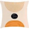 Ambesonne Mid Century Modern Boho Throw Pillow Cushion Cover, Semi Circles and Planet Rounds on a Soft Background, Decorative Square Accent Pillow Case, 16″ X 16″, Dark Orange and Pale Peach