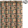 Ambesonne Modern Curtains, Geometrical Pattern with Rounded Nested Squares Nostalgic Colorful Tiling Print, Window Treatments 2 Panel Set for Living Room Bedroom, Pair of – 28″ x 95″, Multicolor(Multi Color)