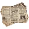 Ambesonne Paris Place Mats Set of 4, Vintage Old Historic Newspaper Journal French Paper Lettering Art Design, Washable Fabric Placemats for Dining Table, Standard Size, Brown Caramel