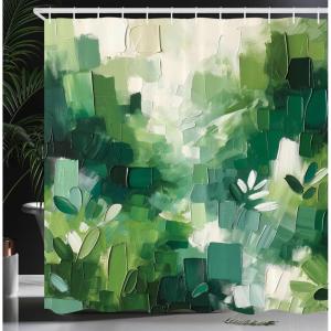 Ambesonne Blue Shower Curtain, Floral Eucalyptus Branches Romantic Botanical Weeping Flowers in Cold Tones, Cloth Fabric Bathroom Decor Set with Hooks, 69″ W x 75″ L, Laurel Green Sea Blue(Teal Ivory)