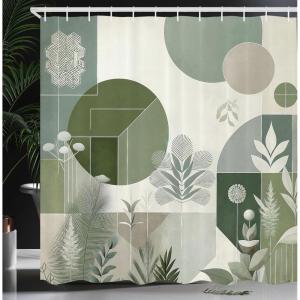 Ambesonne Blue Shower Curtain, Floral Eucalyptus Branches Romantic Botanical Weeping Flowers in Cold Tones, Cloth Fabric Bathroom Decor Set with Hooks, 69″ W x 75″ L, Laurel Green Sea Blue(Reseda Green Taupe)
