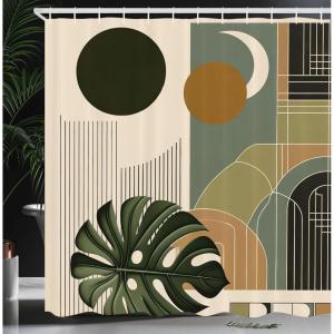 Ambesonne Blue Shower Curtain, Floral Eucalyptus Branches Romantic Botanical Weeping Flowers in Cold Tones, Cloth Fabric Bathroom Decor Set with Hooks, 69″ W x 75″ L, Laurel Green Sea Blue(Beige Evergreen and Sepia)