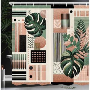 Ambesonne Blue Shower Curtain, Floral Eucalyptus Branches Romantic Botanical Weeping Flowers in Cold Tones, Cloth Fabric Bathroom Decor Set with Hooks, 69″ W x 75″ L, Laurel Green Sea Blue(Evergreen Pale Rust Brown)