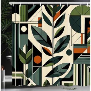 Ambesonne Blue Shower Curtain, Floral Eucalyptus Branches Romantic Botanical Weeping Flowers in Cold Tones, Cloth Fabric Bathroom Decor Set with Hooks, 69″ W x 75″ L, Laurel Green Sea Blue(Pale Reseda Green Grey)