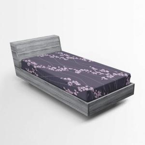 Ambesonne Floral Art Fitted Sheet Set, Modern Scandi Flowers Leaves on Tartan Plaid Back Butterfly Valentine, 2 Pack Comfortable Bedding All-Round Elastic Pocket, Twin Size, Blush White Grey Pink(Pink)