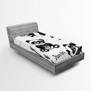 Ambesonne Floral Art Fitted Sheet Set, Modern Scandi Flowers Leaves on Tartan Plaid Back Butterfly Valentine, 2 Pack Comfortable Bedding All-Round Elastic Pocket, Twin Size, Blush White Grey Pink(White Dark Charcoal)