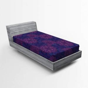 Ambesonne Floral Art Fitted Sheet Set, Modern Scandi Flowers Leaves on Tartan Plaid Back Butterfly Valentine, 2 Pack Comfortable Bedding All-Round Elastic Pocket, Twin Size, Blush White Grey Pink(Plum Blue)