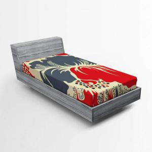 Ambesonne Floral Art Fitted Sheet Set, Modern Scandi Flowers Leaves on Tartan Plaid Back Butterfly Valentine, 2 Pack Comfortable Bedding All-Round Elastic Pocket, Twin Size, Blush White Grey Pink(Purpleblue Red)
