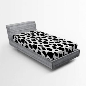 Ambesonne Floral Art Fitted Sheet Set, Modern Scandi Flowers Leaves on Tartan Plaid Back Butterfly Valentine, 2 Pack Comfortable Bedding All-Round Elastic Pocket, Twin Size, Blush White Grey Pink(Charcoal White)