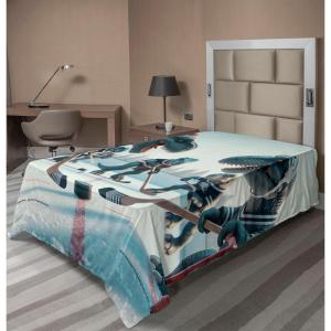 Ambesonne Floral Heart Flat Sheet, Tenderness of Romantic Garden Ivy Branches and Roses Valentines Day, Soft Comfortable Top Sheet Decorative Bedding 1 Piece, King Size, Laurel Green and Pink(Petrol Blue Pale Ruby)