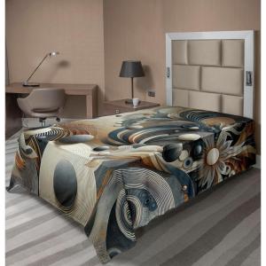 Ambesonne Floral Heart Flat Sheet, Tenderness of Romantic Garden Ivy Branches and Roses Valentines Day, Soft Comfortable Top Sheet Decorative Bedding 1 Piece, King Size, Laurel Green and Pink(Dark Slate Blue and Tan)