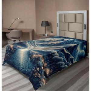 Ambesonne Floral Heart Flat Sheet, Tenderness of Romantic Garden Ivy Branches and Roses Valentines Day, Soft Comfortable Top Sheet Decorative Bedding 1 Piece, King Size, Laurel Green and Pink(Night Blue and Coconut)