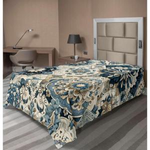 Ambesonne Floral Heart Flat Sheet, Tenderness of Romantic Garden Ivy Branches and Roses Valentines Day, Soft Comfortable Top Sheet Decorative Bedding 1 Piece, King Size, Laurel Green and Pink(Off White Cadet Blue)