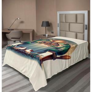 Ambesonne Floral Heart Flat Sheet, Tenderness of Romantic Garden Ivy Branches and Roses Valentines Day, Soft Comfortable Top Sheet Decorative Bedding 1 Piece, King Size, Laurel Green and Pink(Fern Green White Brown)