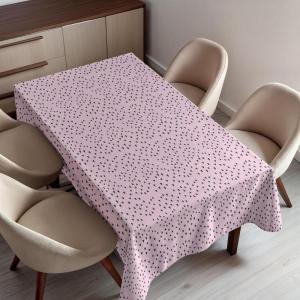 Ambesonne Heart Tablecloth, Valentine’s Days Theme Romance Pattern in Simplistic Style Rhythmic, Rectangular Table Cover for Dining Room Kitchen Decor, 52″ X 70″, Pink
