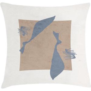 Ambesonne Mid Century Modern Boho Throw Pillow Cushion Cover, Geometric Hippie Art of Rectangle Greyish Shapes Print, Decorative Square Accent Pillow Case, 40″ X 40″, Warm Taupe Purpleblue