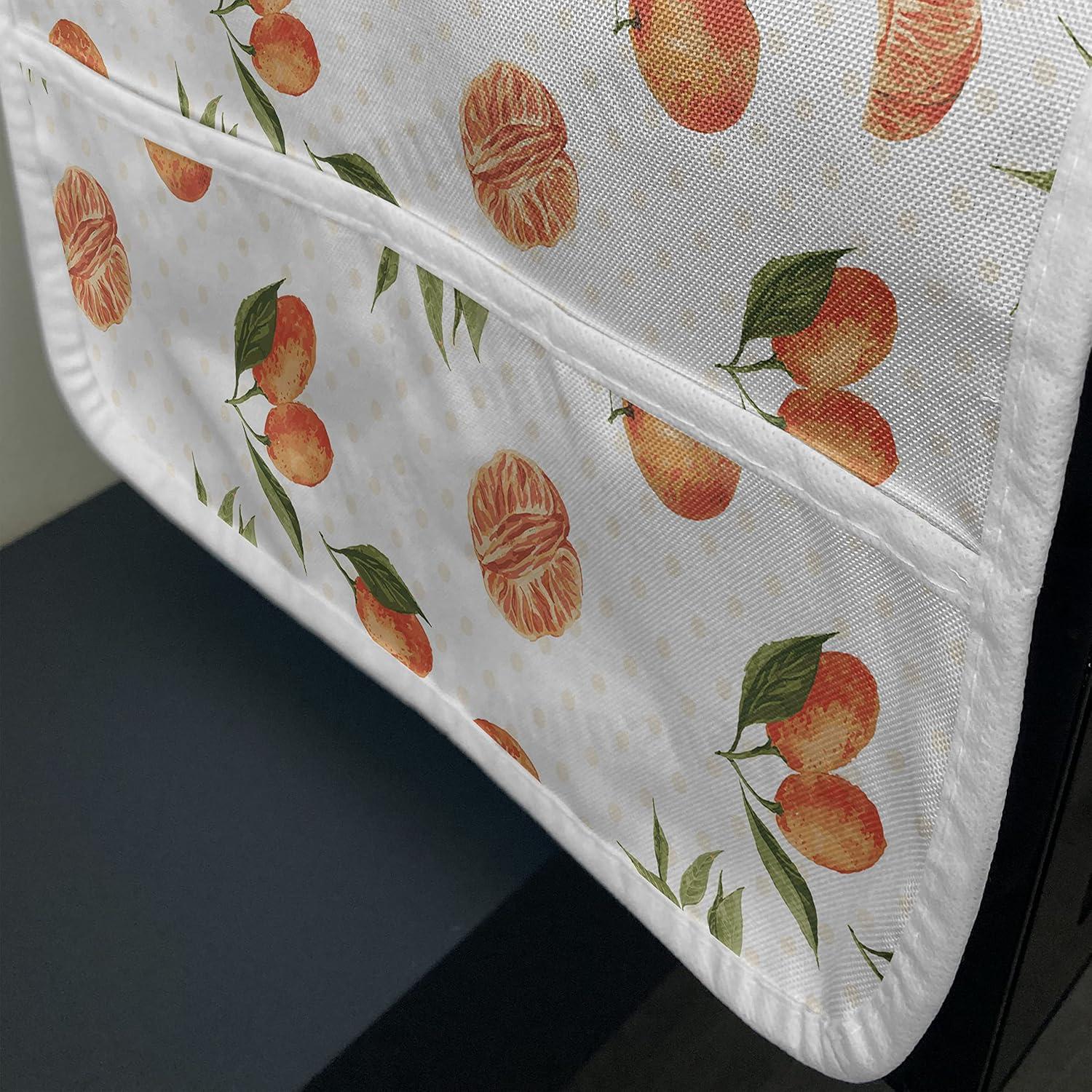 imageAmbesonne Floral Microwave Oven Cover Romantic Roses for Lovers Valentines Shabby Perennial Flower Buds Pattern Water Resistant Organizer with Pockets for Kitchen 36 x 12 Dark Coral Dark BlueBurnt Orange Fern Green