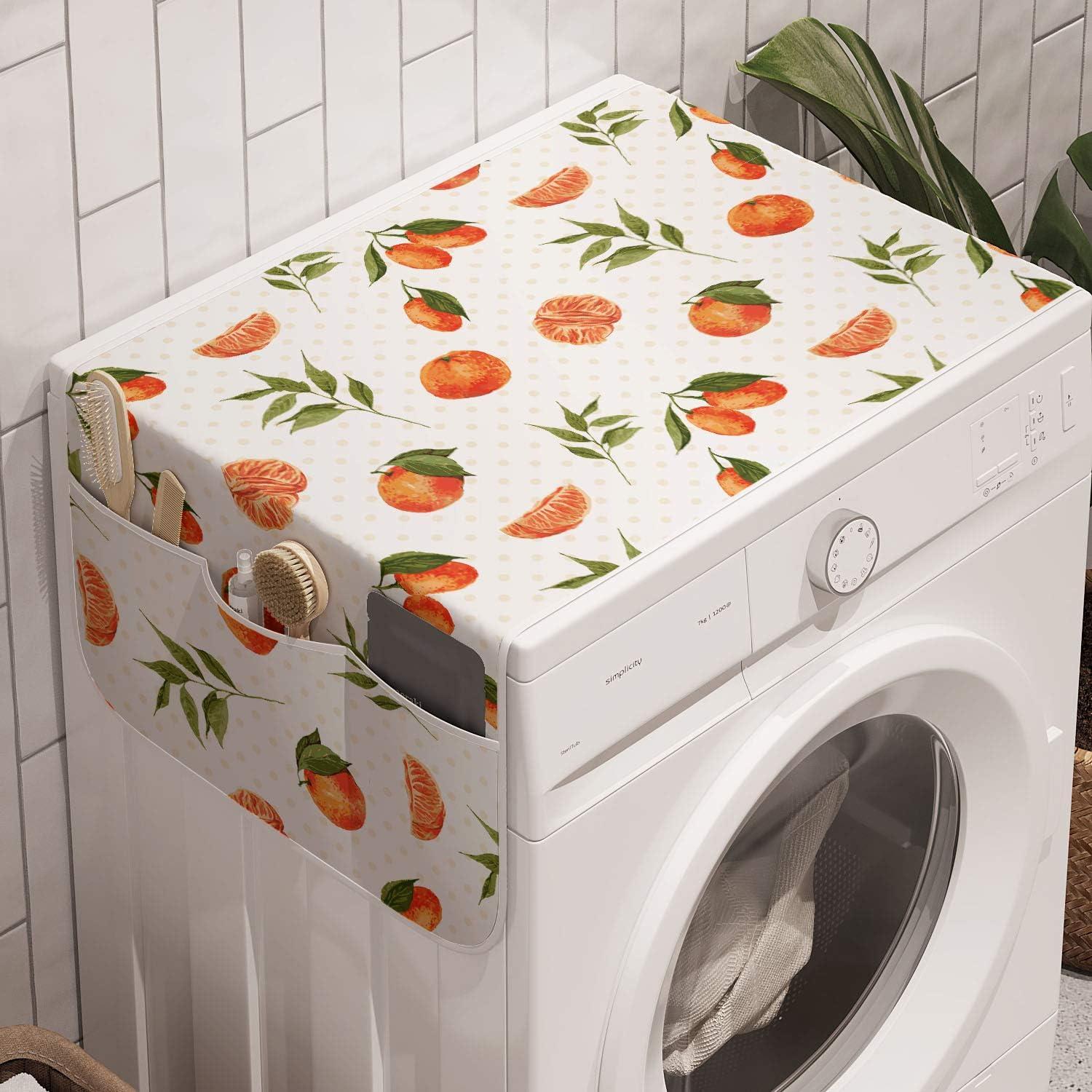 imageAmbesonne Floral Microwave Oven Cover Romantic Roses for Lovers Valentines Shabby Perennial Flower Buds Pattern Water Resistant Organizer with Pockets for Kitchen 36 x 12 Dark Coral Dark BlueBurnt Orange Fern Green