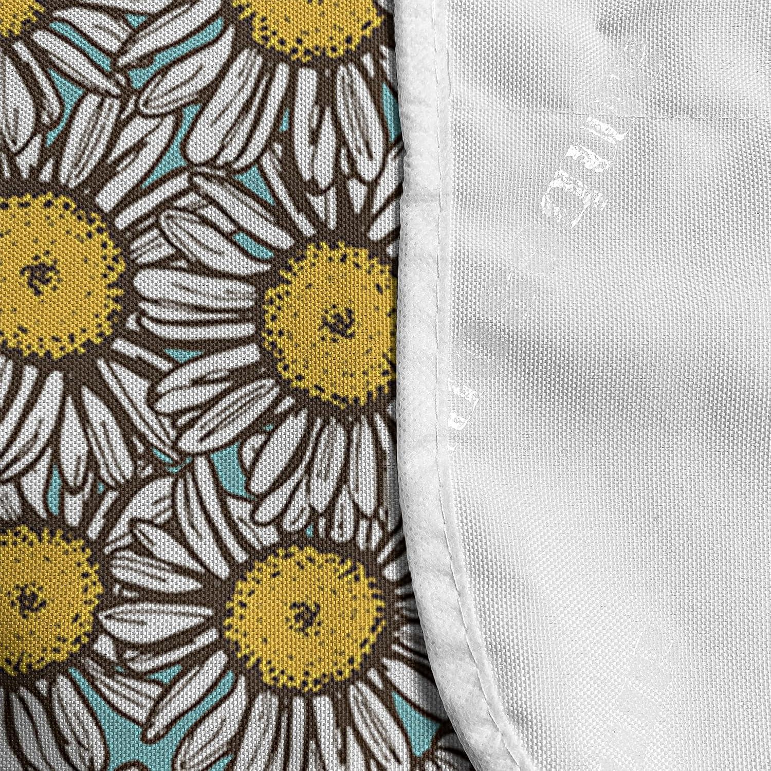 imageAmbesonne Floral Microwave Oven Cover Romantic Roses for Lovers Valentines Shabby Perennial Flower Buds Pattern Water Resistant Organizer with Pockets for Kitchen 36 x 12 Dark Coral Dark BluePale Blue Marigold White