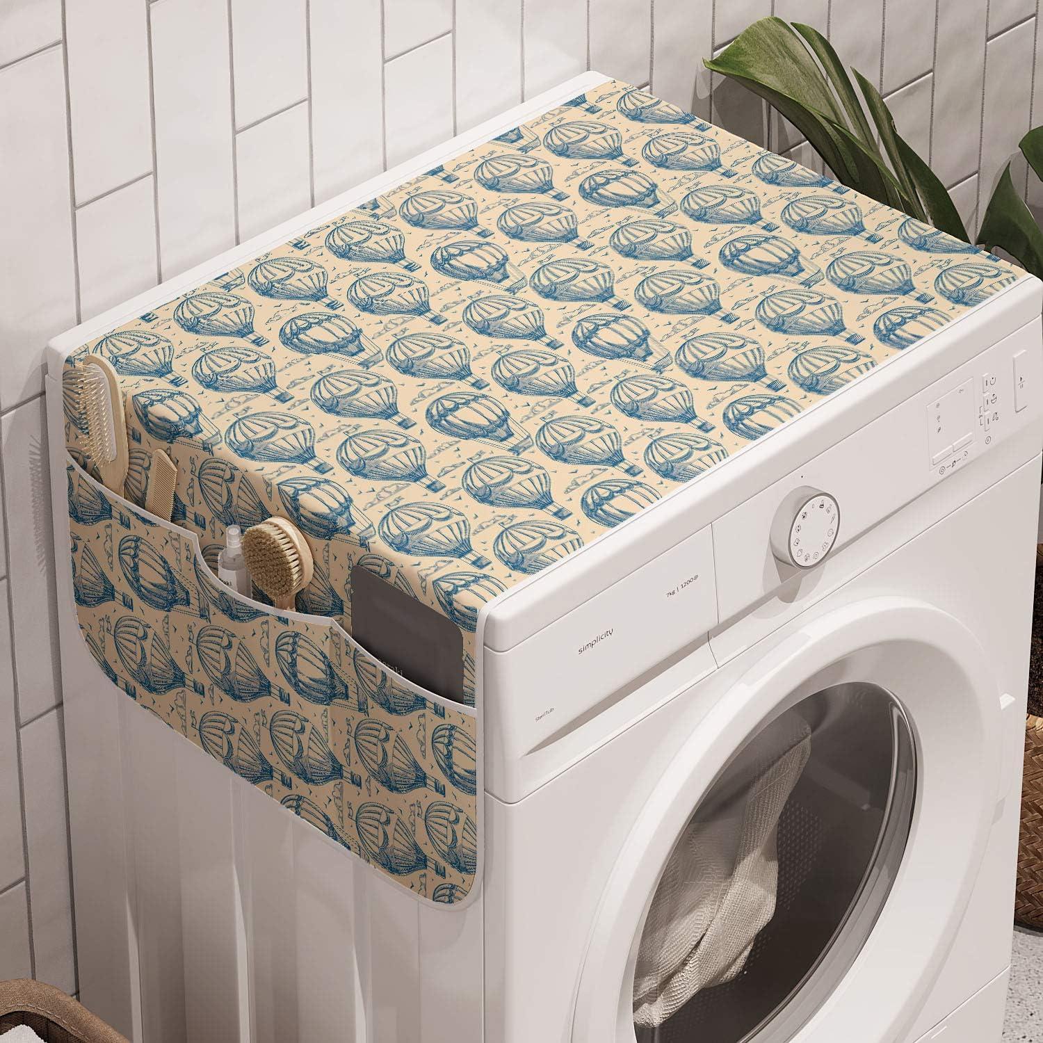 imageAmbesonne Floral Microwave Oven Cover Romantic Roses for Lovers Valentines Shabby Perennial Flower Buds Pattern Water Resistant Organizer with Pockets for Kitchen 36 x 12 Dark Coral Dark BlueNavy Blue and Beige