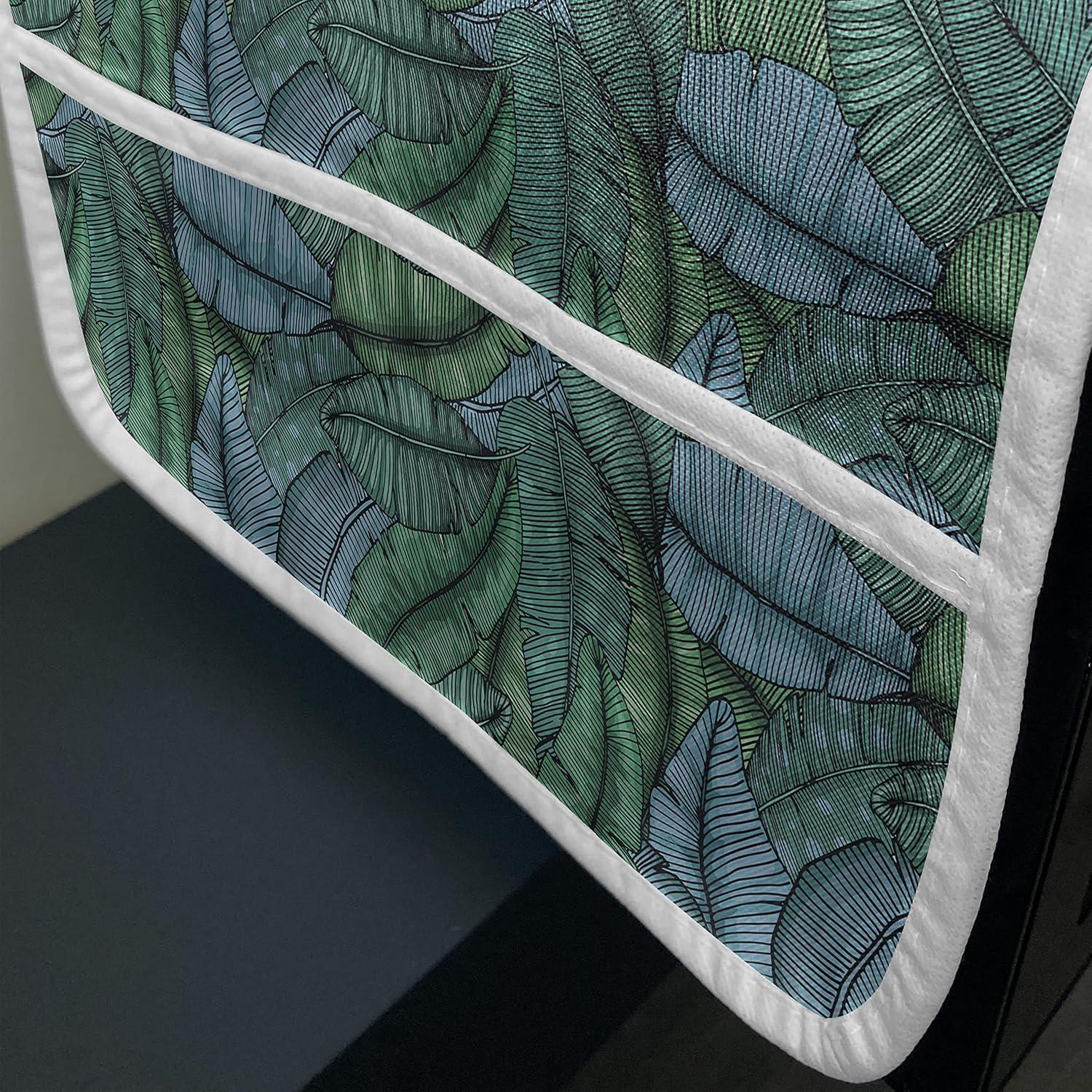 imageAmbesonne Floral Microwave Oven Cover Romantic Roses for Lovers Valentines Shabby Perennial Flower Buds Pattern Water Resistant Organizer with Pockets for Kitchen 36 x 12 Dark Coral Dark BlueJade Green Pale Blue