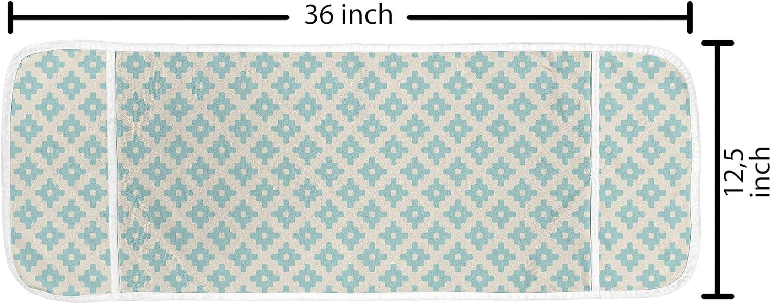 imageAmbesonne Floral Microwave Oven Cover Romantic Roses for Lovers Valentines Shabby Perennial Flower Buds Pattern Water Resistant Organizer with Pockets for Kitchen 36 x 12 Dark Coral Dark BlueTurquoise and Beige