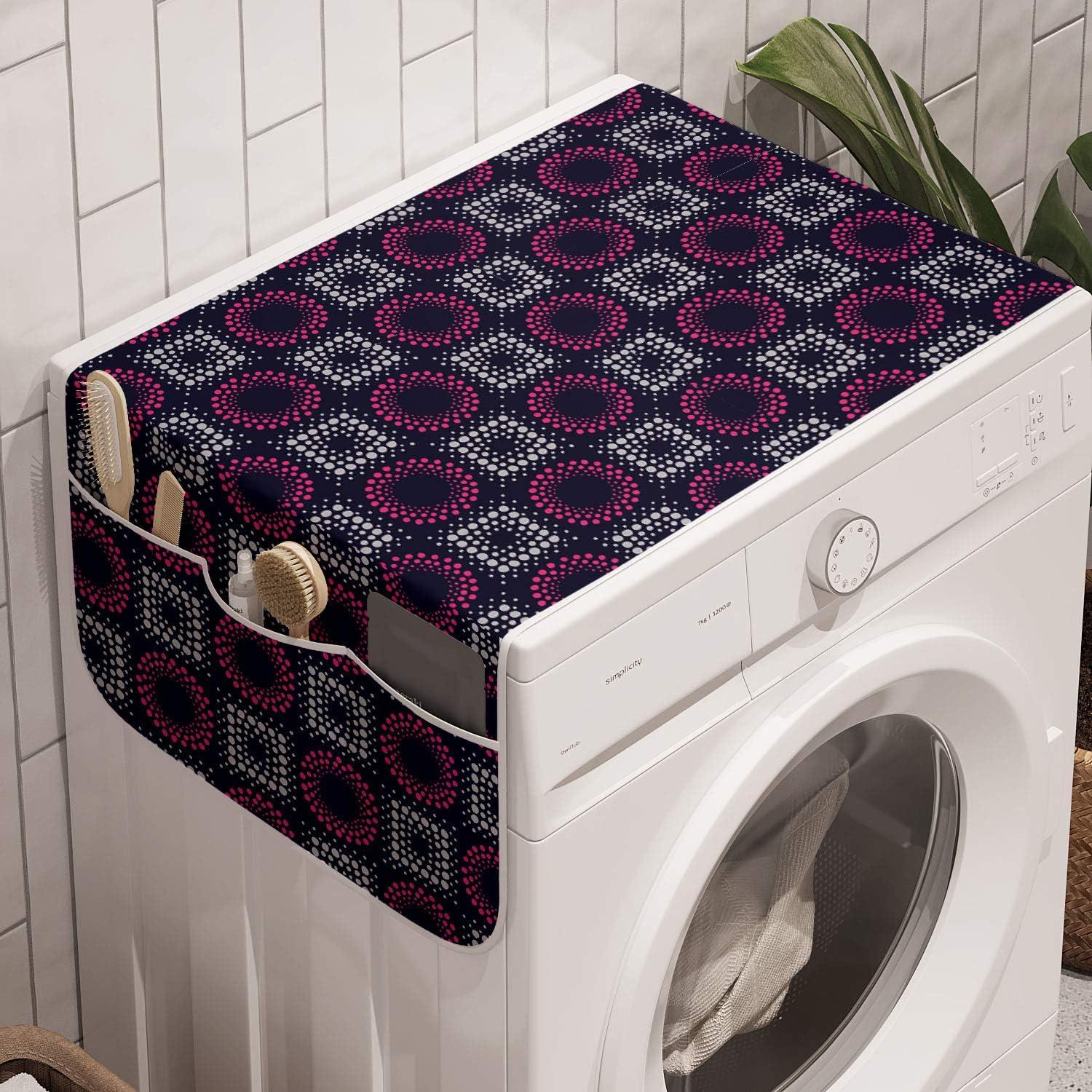 imageAmbesonne Floral Microwave Oven Cover Romantic Roses for Lovers Valentines Shabby Perennial Flower Buds Pattern Water Resistant Organizer with Pockets for Kitchen 36 x 12 Dark Coral Dark BlueIndigo Pink Pale Grey