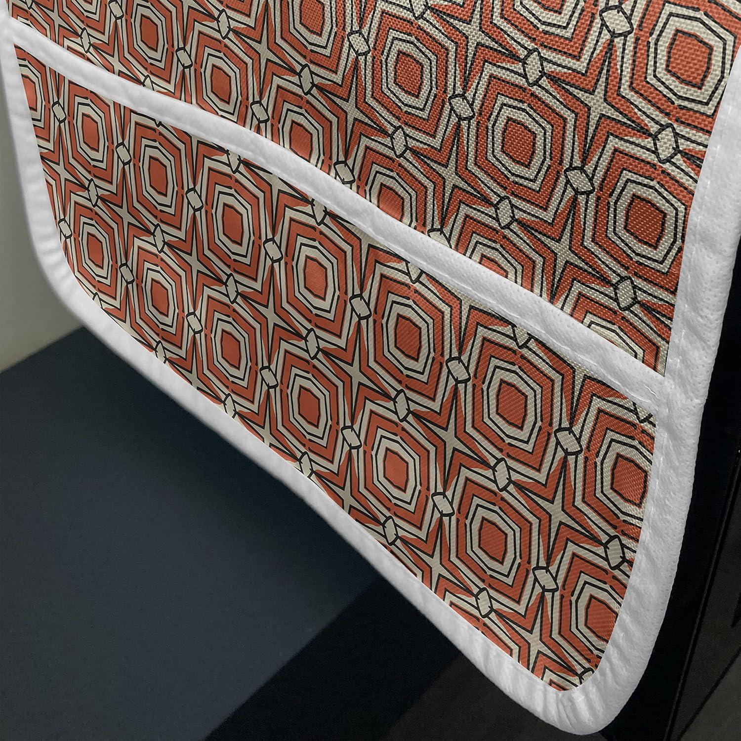 imageAmbesonne Floral Microwave Oven Cover Romantic Roses for Lovers Valentines Shabby Perennial Flower Buds Pattern Water Resistant Organizer with Pockets for Kitchen 36 x 12 Dark Coral Dark BlueBurnt Sienna Beige